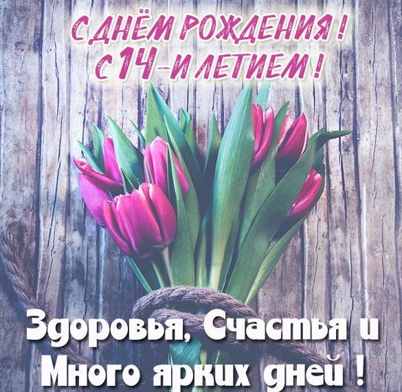 [С днем рождения] открытки по годам - четырнадцать 14 лет. С приколом с Днем рождения скачать.
