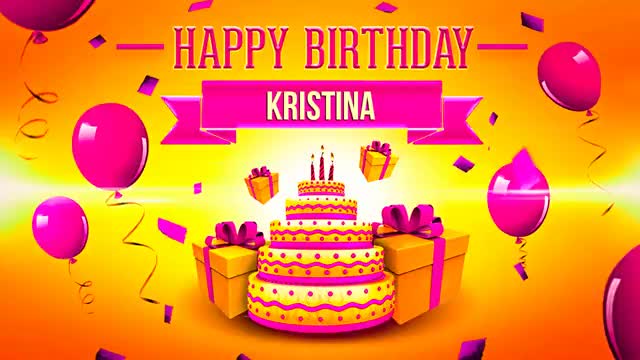 Happy Birthday Kristina. [Кристина, с днем рождения. Видеооткрытка]