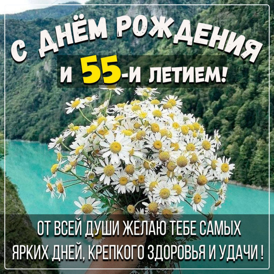 Красивая открытка с 55 летием