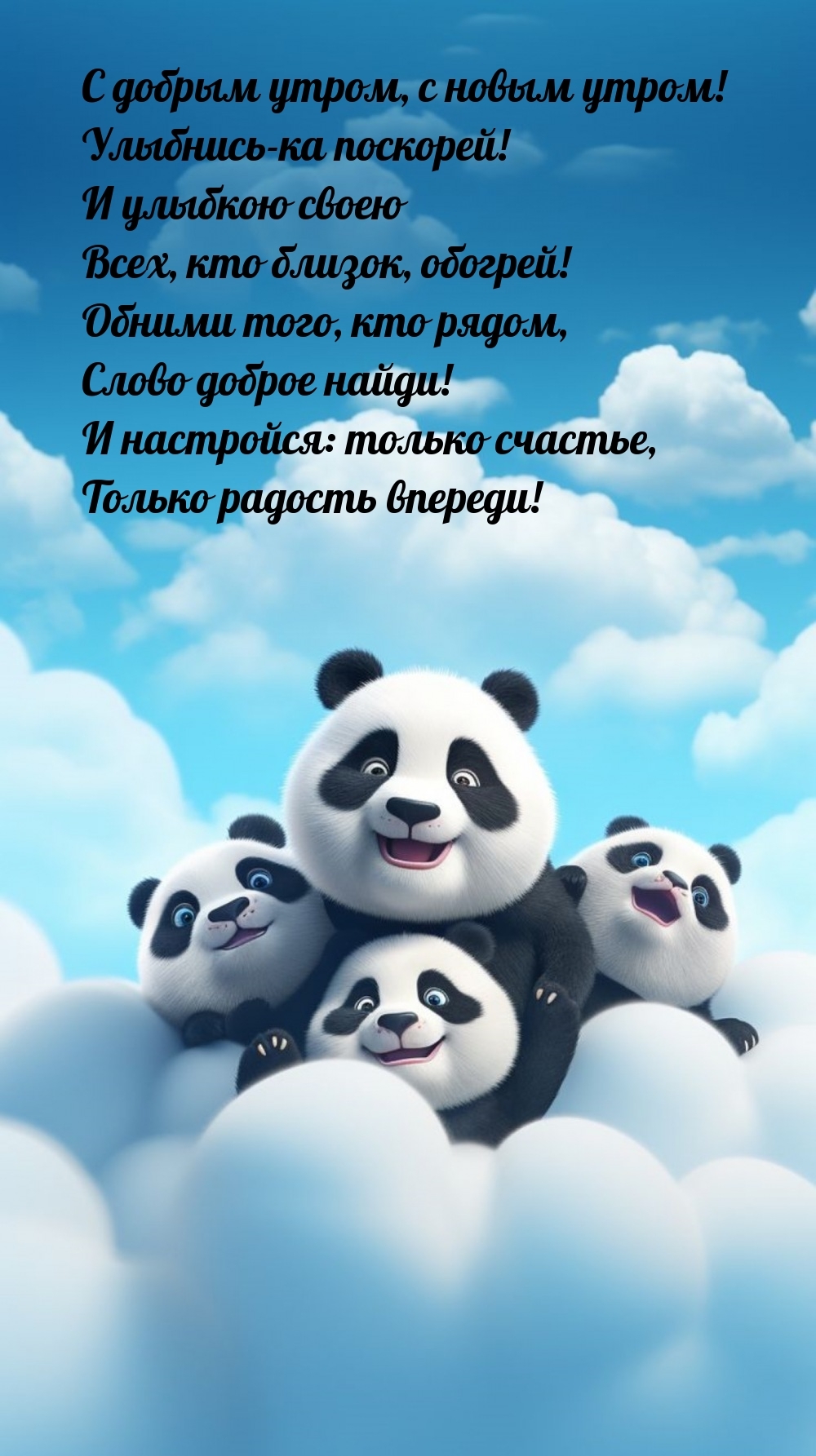 С добрым утром, с новым утром! Улыбнись-ка поскорей!