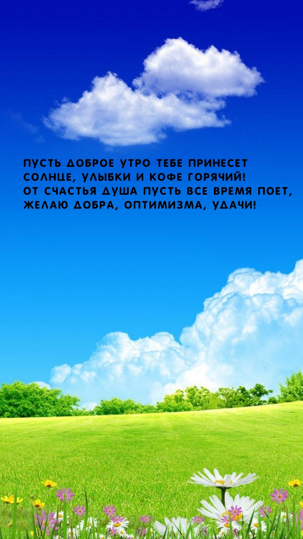 Пусть доброе утро тебе принесет солнце, улыбки и кофе горячий!