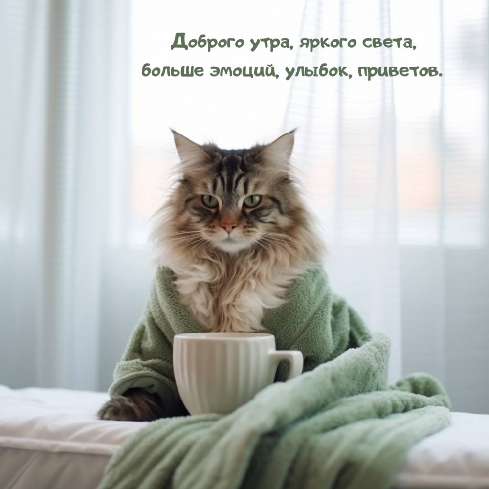 Доброго утра, яркого света, больше эмоций, улыбок, приветов.