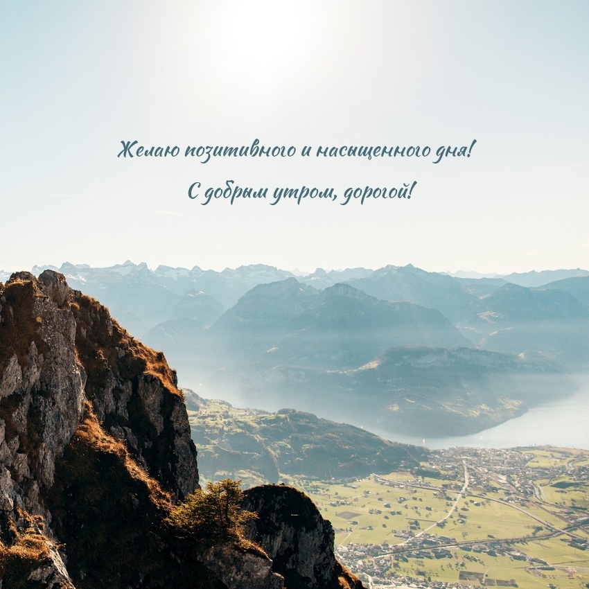 Желаю позитивного и насыщенного дня! С добрым утром, дорогой!
