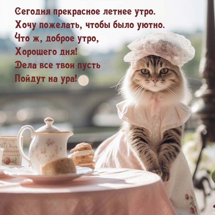 Сегодня прекрасное летнее утро. Хочу пожелать, чтобы было уютно.