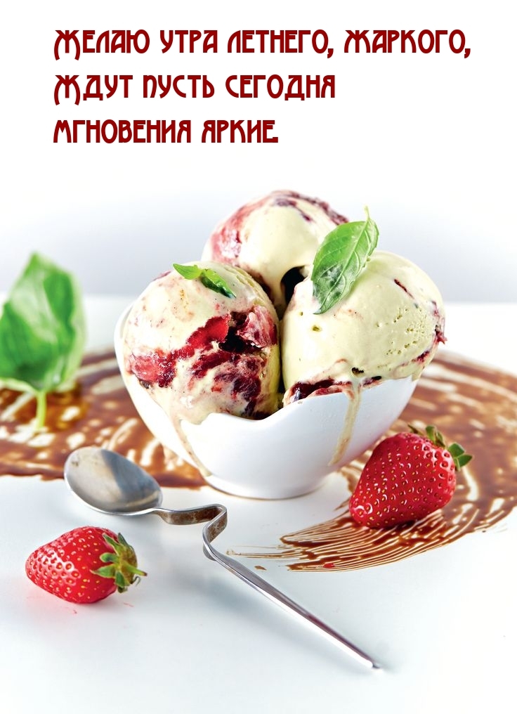 Утра летнего, жаркого, ждут пусть сегодня мгновения яркие.