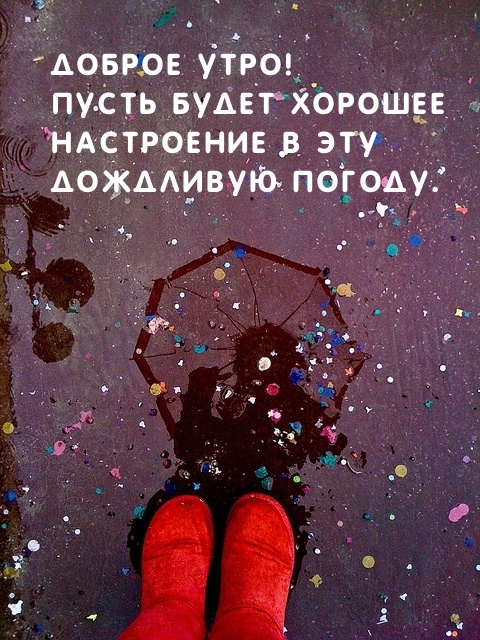 Доброе утро! Пусть будет хорошее настроение в дождливую погоду.