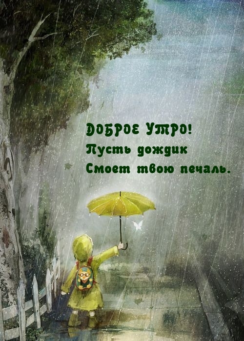 Доброе утро! Пусть дождик смоет твою печаль.