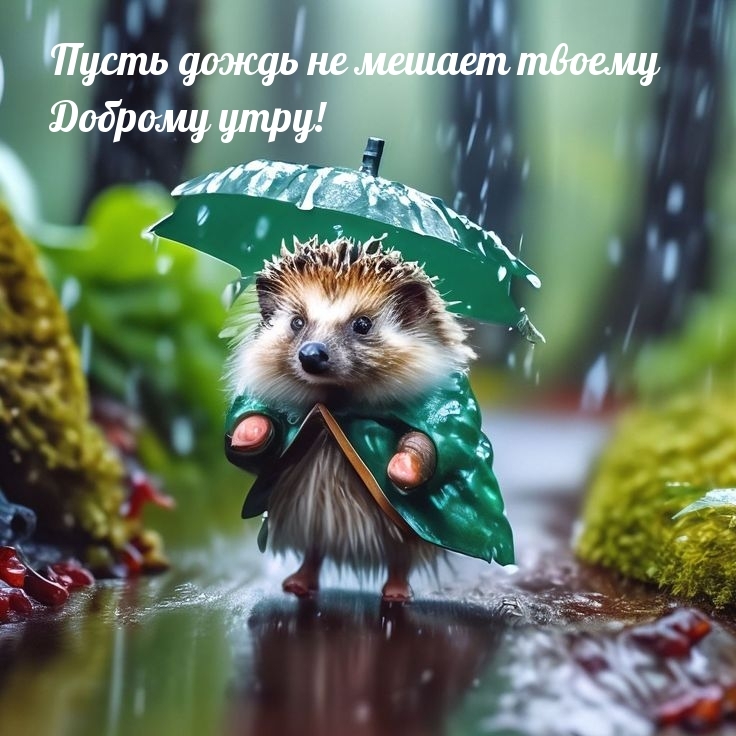 Пусть дождь не мешает твоему доброму утру!