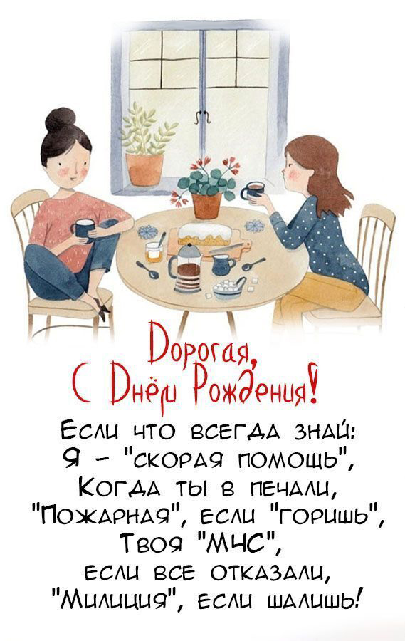 Открытка с днем рождения дочь. Дочери от мамы. Мама и дочка за столом.