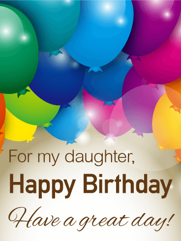 Открытка с днем рождения дочь. На английском языке. Шарики. Открытка с днем рождения дочь. На английском языке. Шарики.