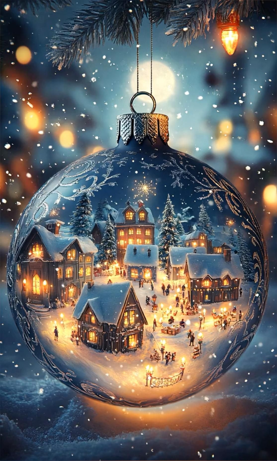 Открытка с Новым годом. Без текста. Новогодний шарик.