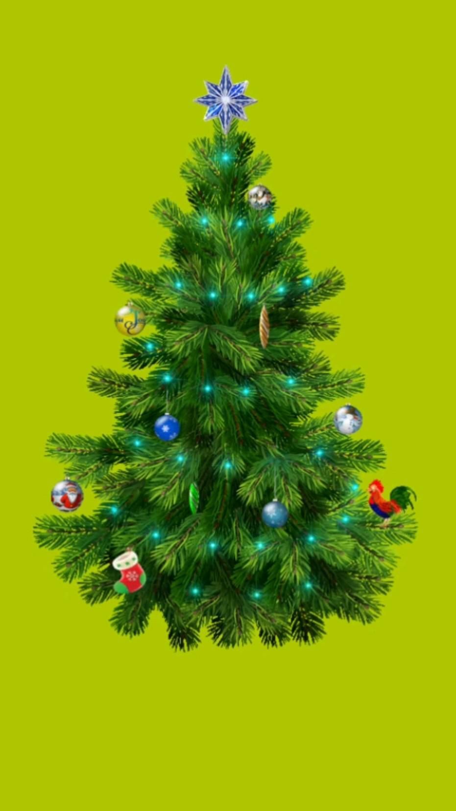 Открытка с Новым годом. Елочка с игрушками на однотонном фоне. Открытка с Новым годом. Елочка с игрушками на однотонном фоне.