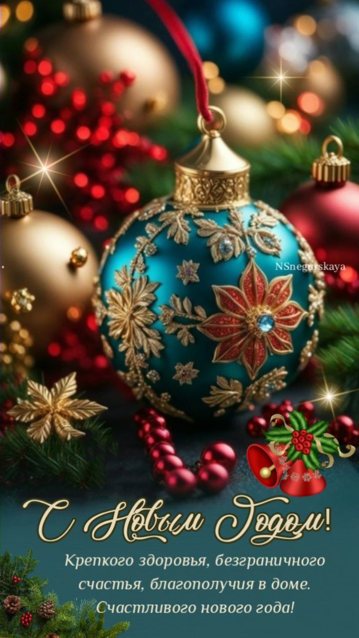 Открытка с Новым годом. Красивые пожелания с Новым годом. Елочные украшения. Открытка с Новым годом. Красивые пожелания с Новым годом. Елочные украшения.