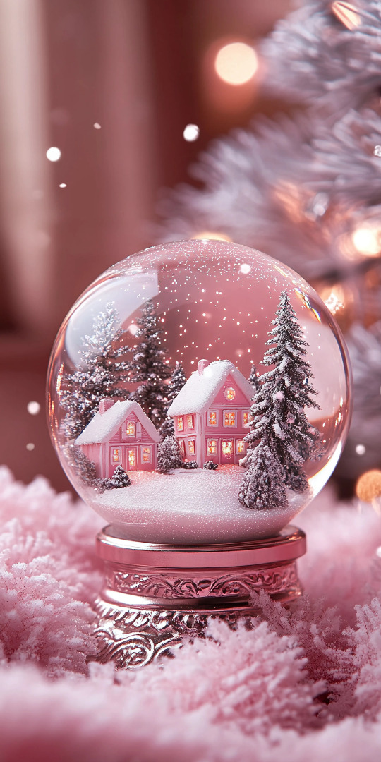 Открытка с Новым годом. Без текста. Для новогоднего настроения. Шар с домиками и елочкой.