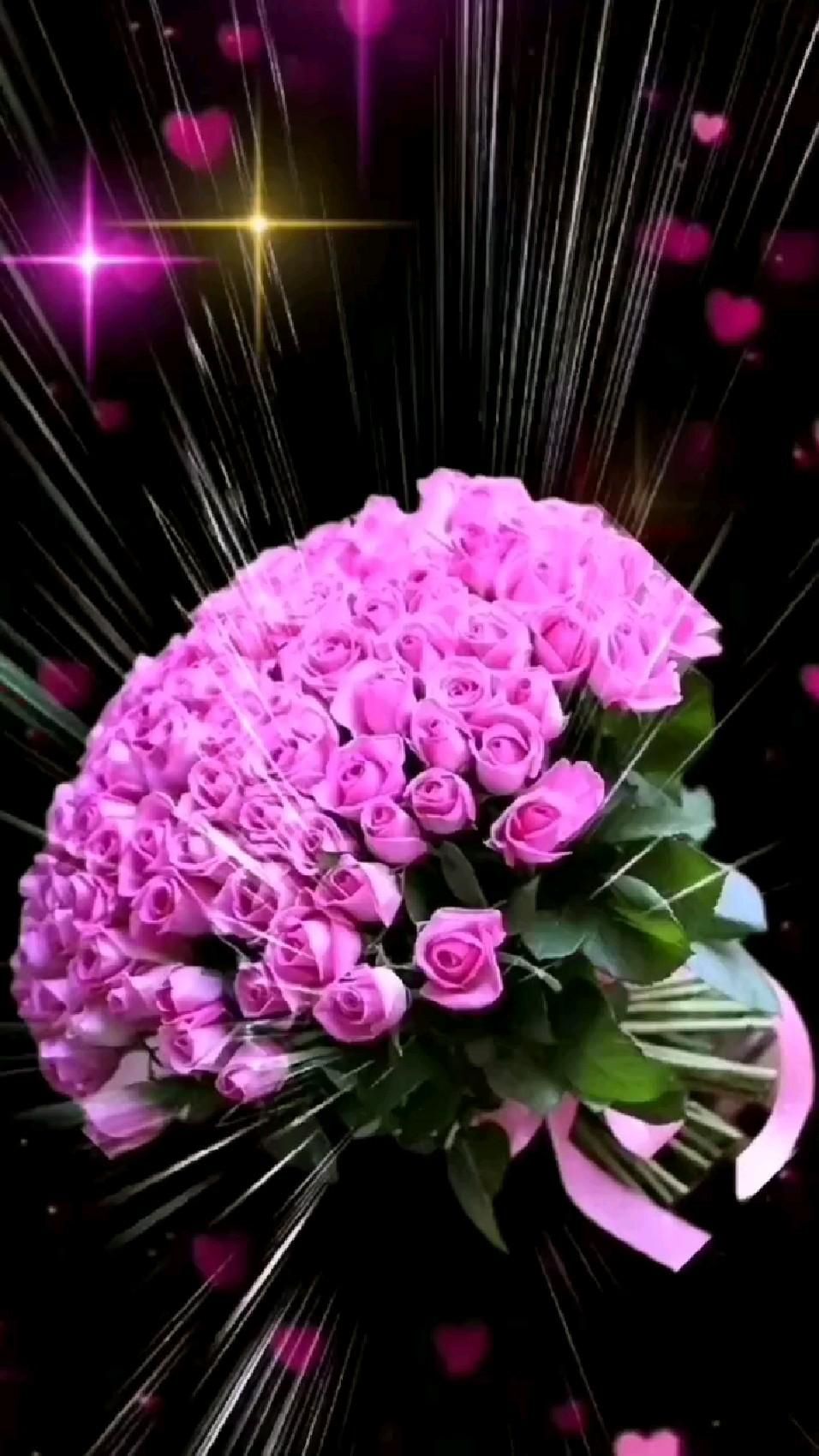 Открытка с днем рождения женщина. Без текста. Букет роз.