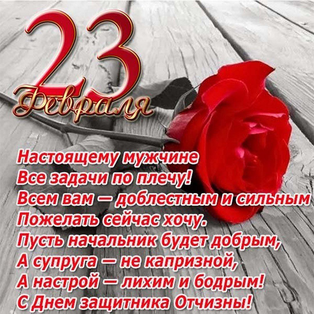 Открытка с 23 февраля День Защитника Отечества. Пожелания настоящему мужчине.