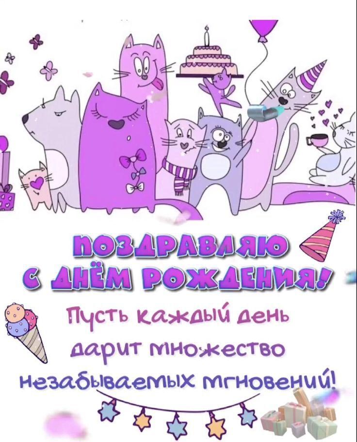 Открытка с днем рождения ребенку прикольная. Котики и пожелания.
