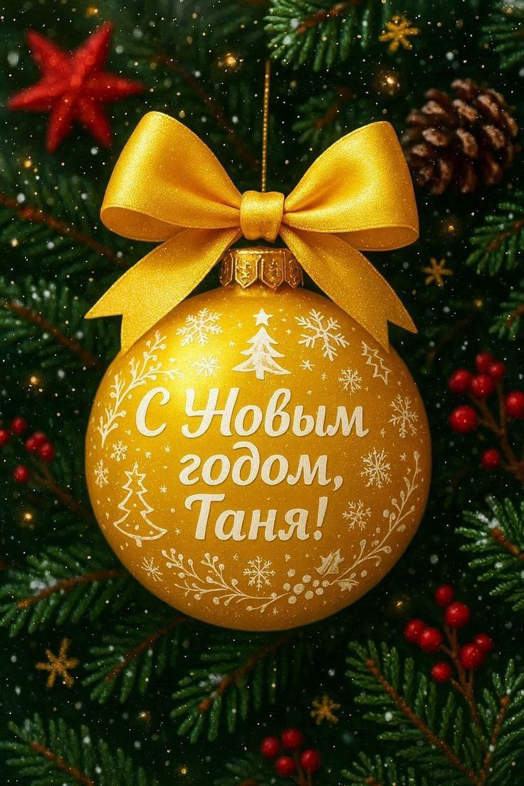 Открытка с Новым годом. С Новым годом, Таня! Для Татьяны.