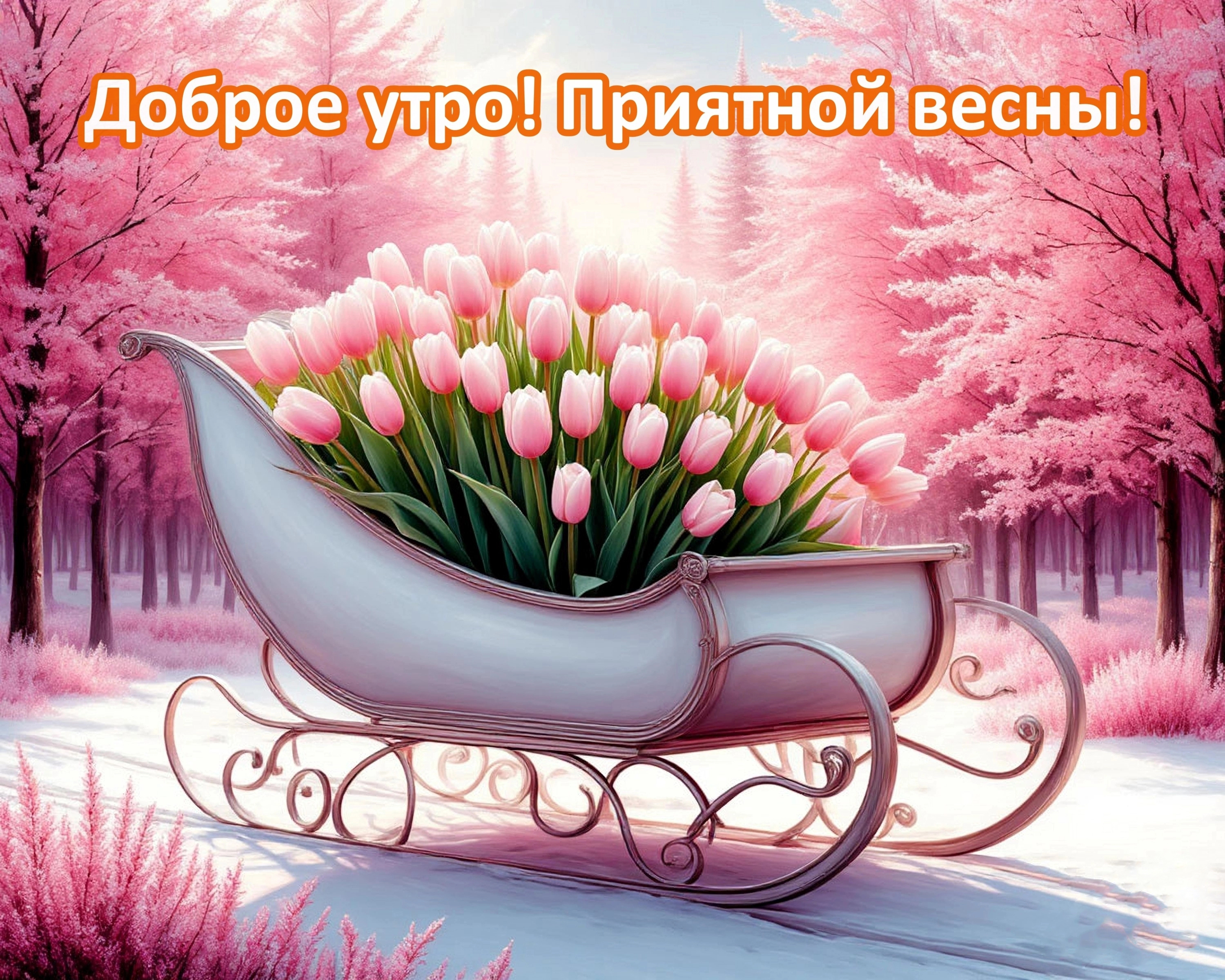 Открытка с добрым весенним утром.