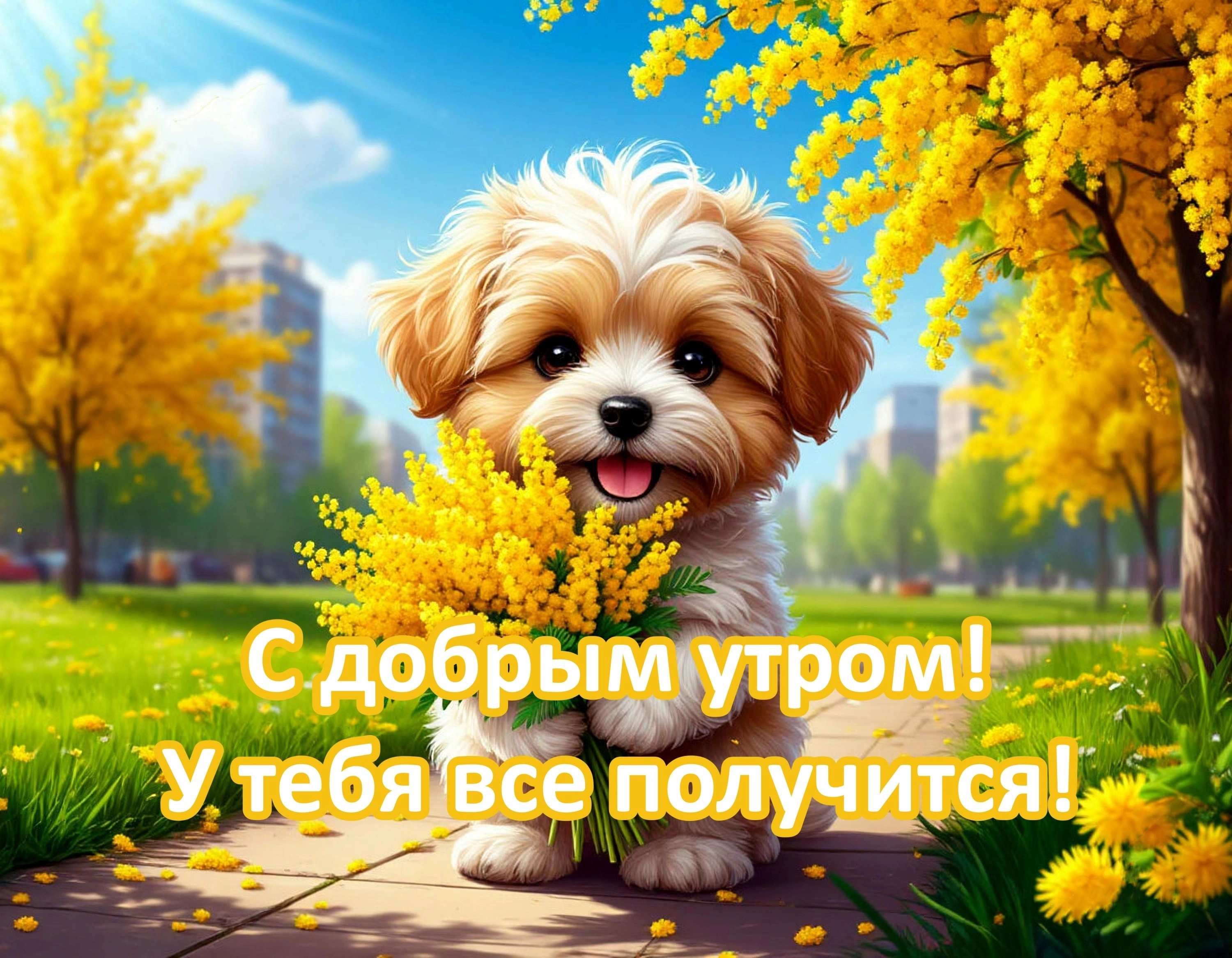 Открытка с добрым весенним утром.