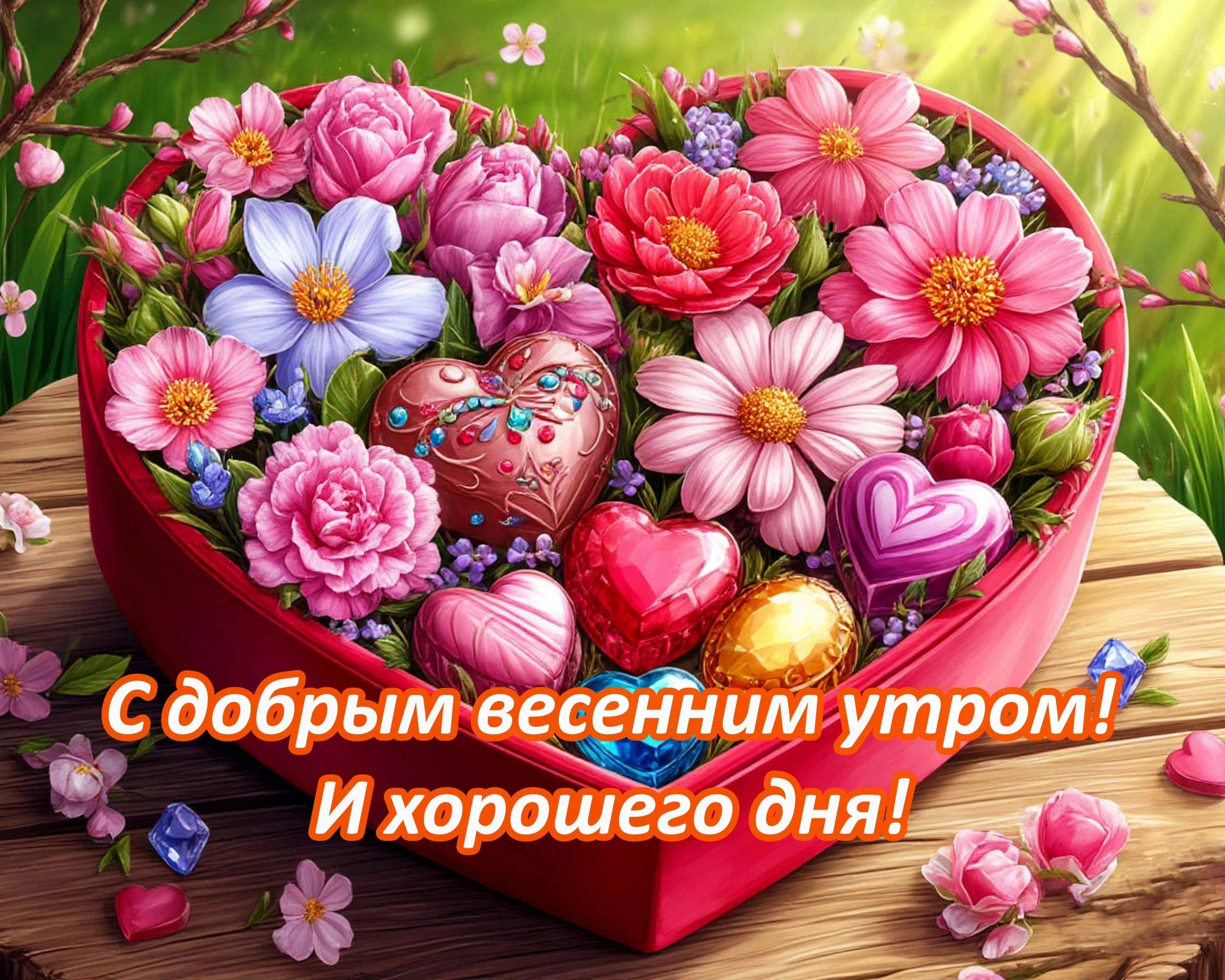 Открытка с добрым весенним утром.
