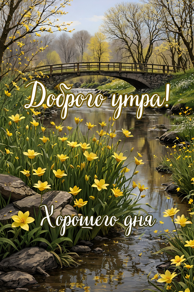 Открытка с добрым весенним утром.