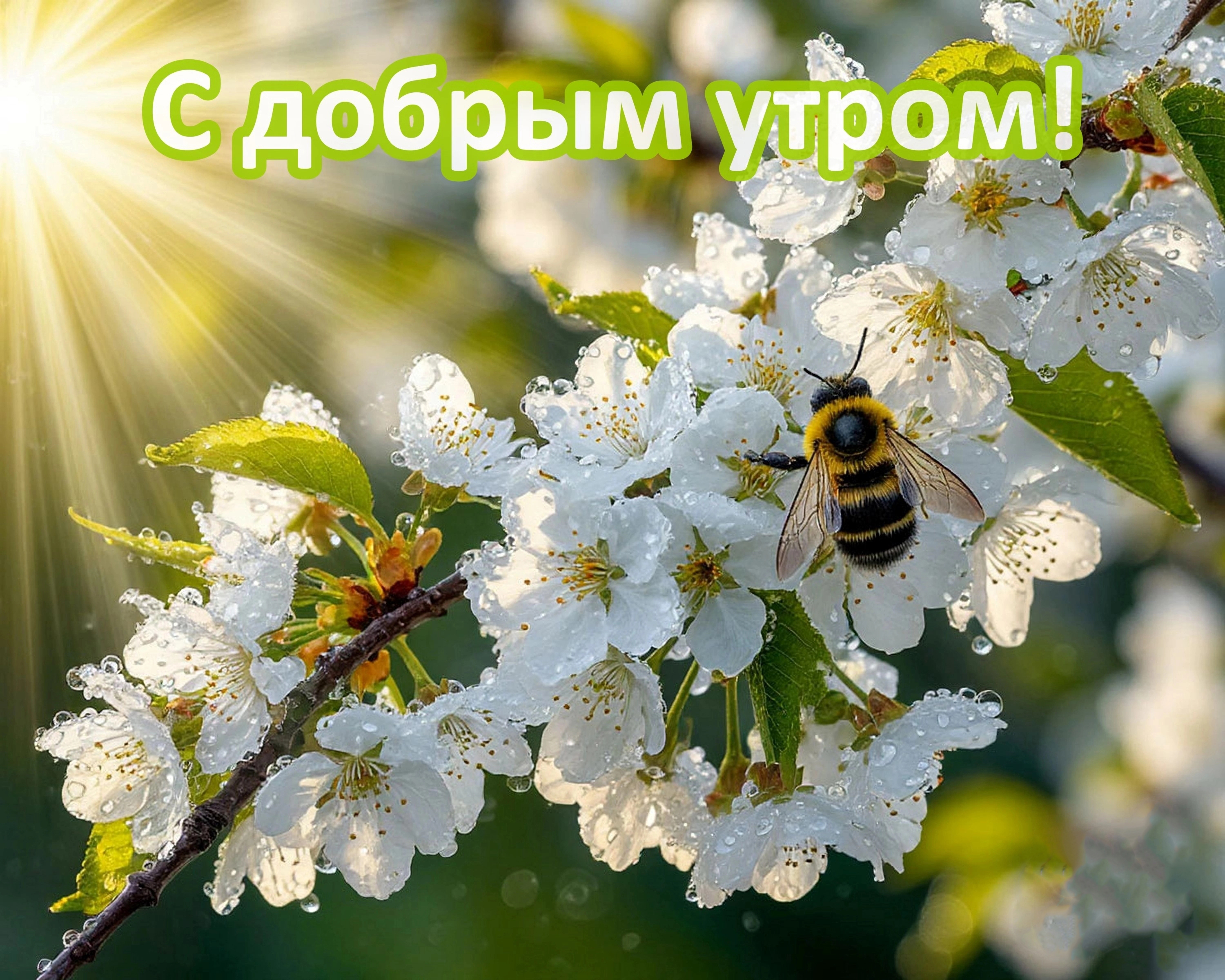 Открытка с добрым весенним утром.