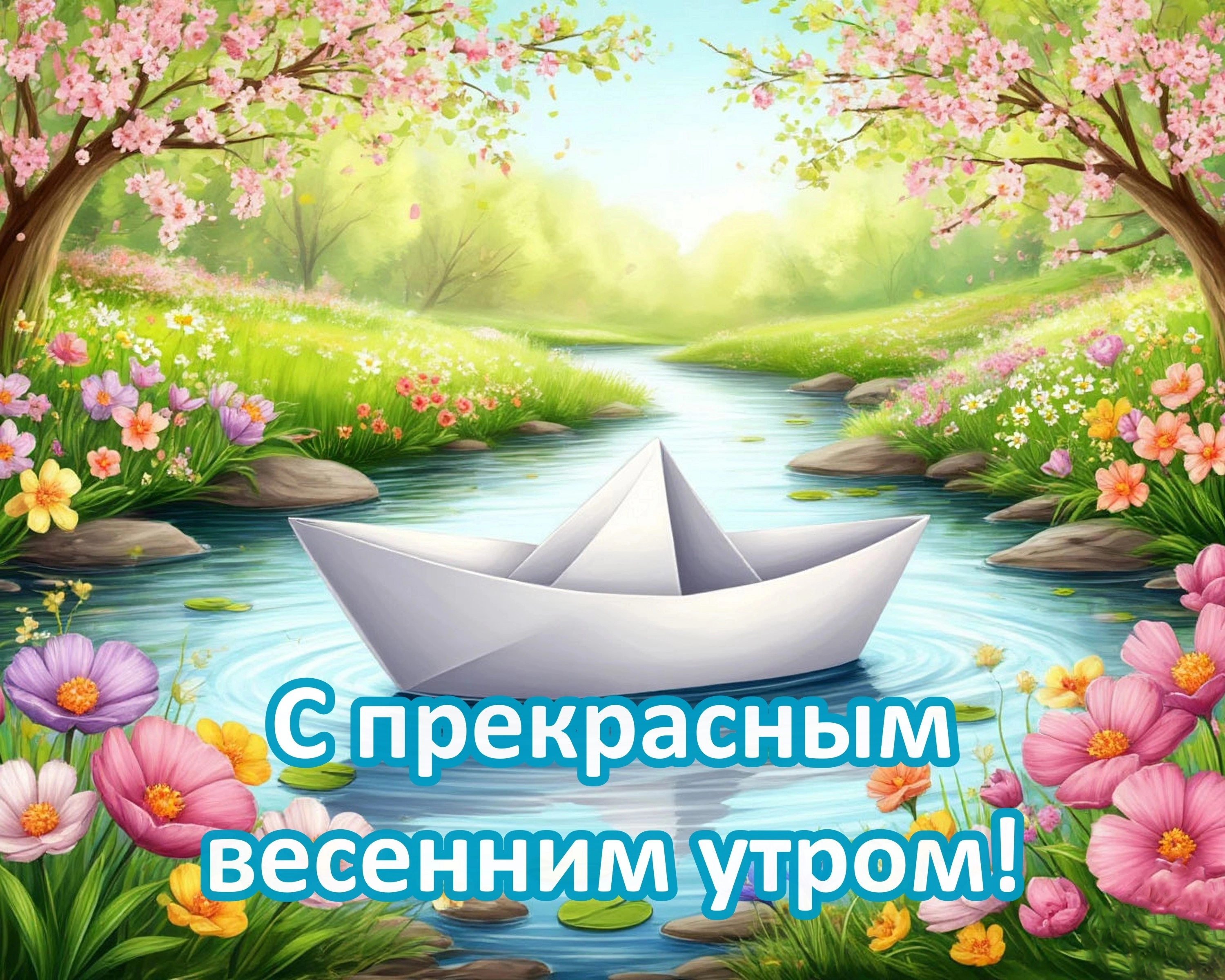Открытка с добрым весенним утром.