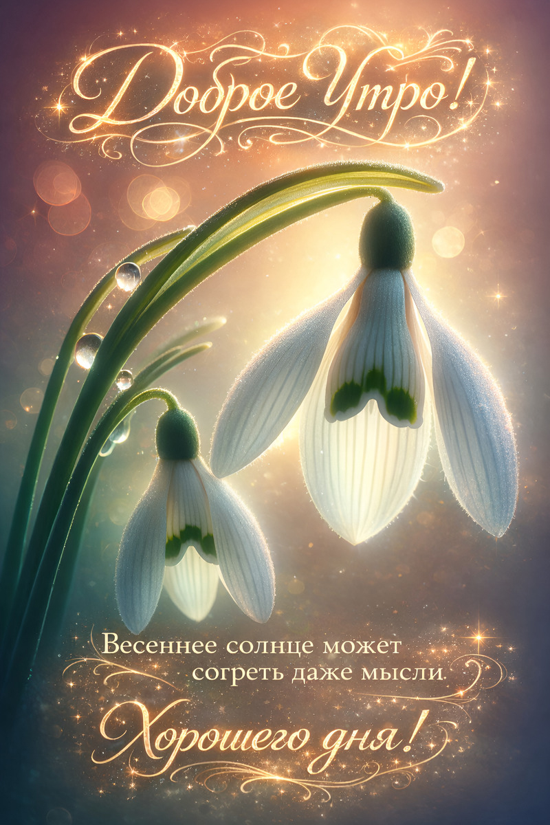 Открытка с добрым весенним утром.