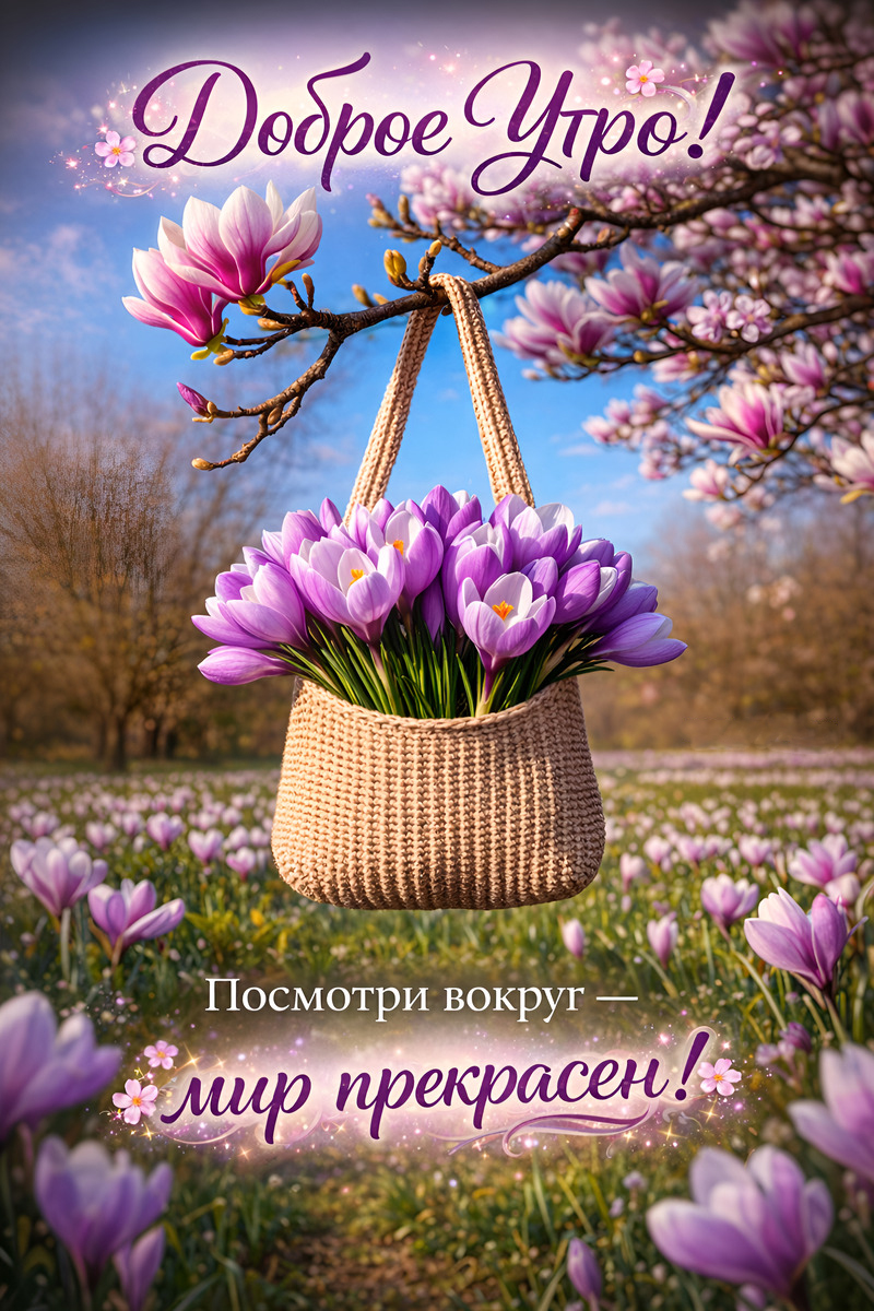 Открытка с добрым весенним утром.