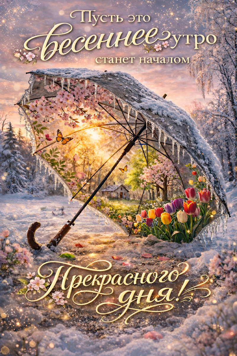 Открытка с добрым весенним утром.