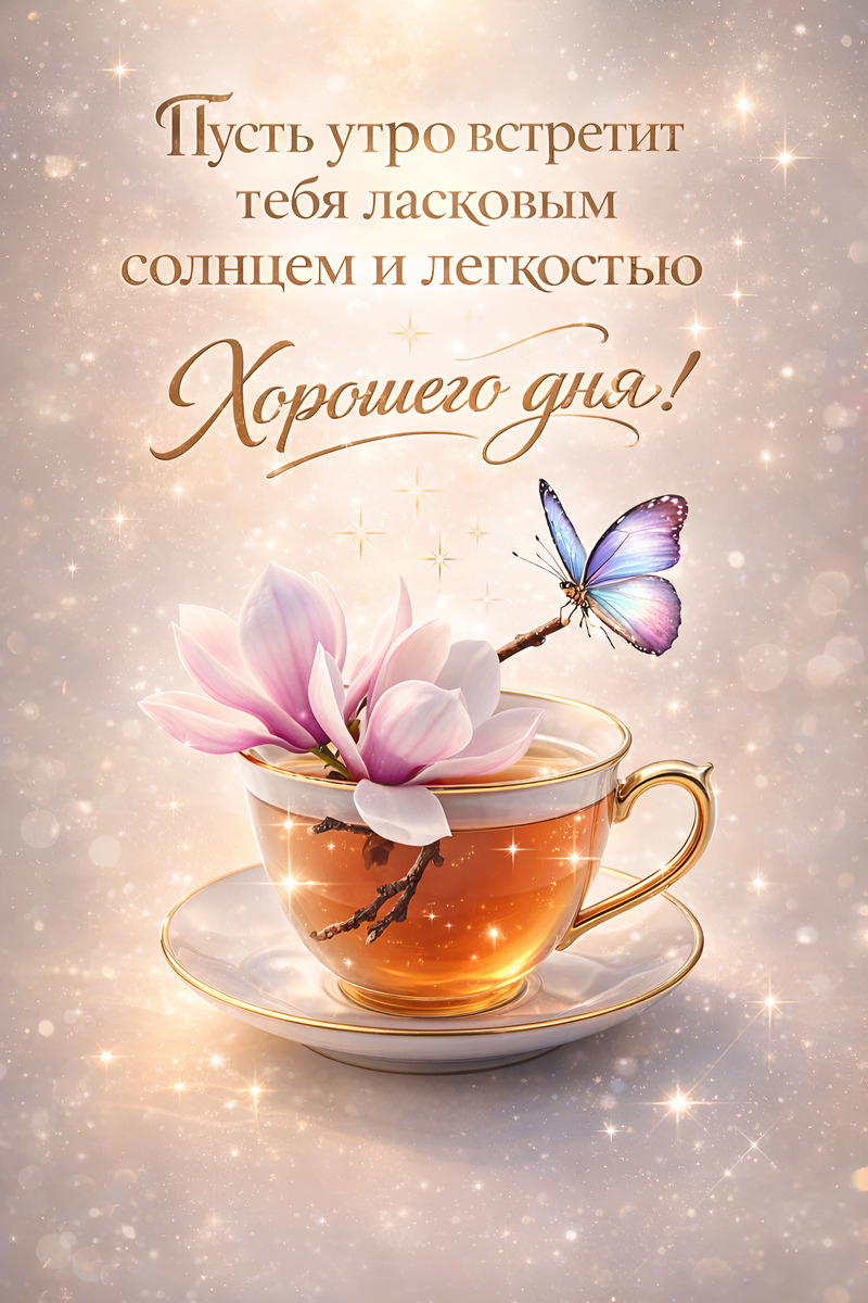 Открытка с добрым весенним утром.