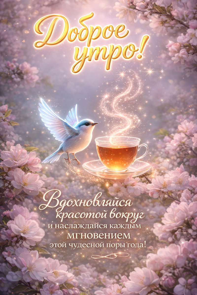 Открытка с добрым весенним утром.