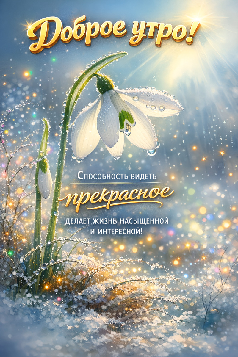 Открытка с добрым весенним утром.