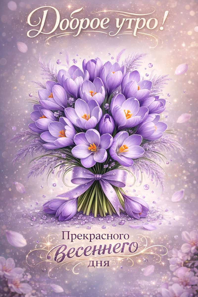 Открытка с добрым весенним утром.