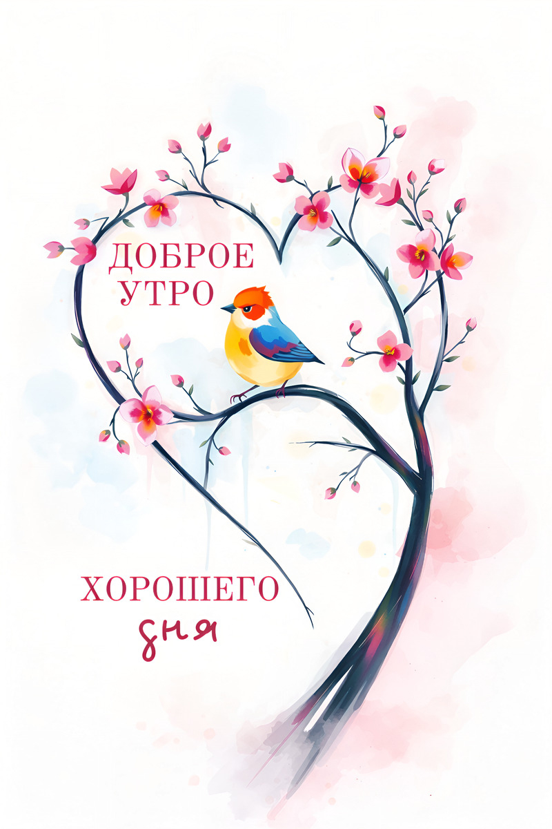Открытка с добрым весенним утром.