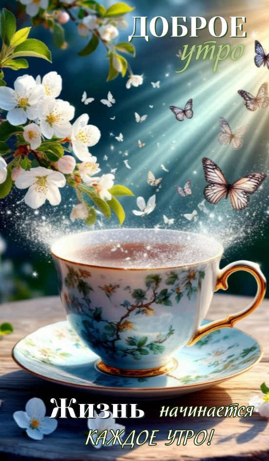 Открытка с добрым весенним утром.