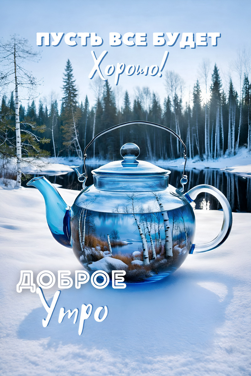 Открытка с добрым зимним утром.