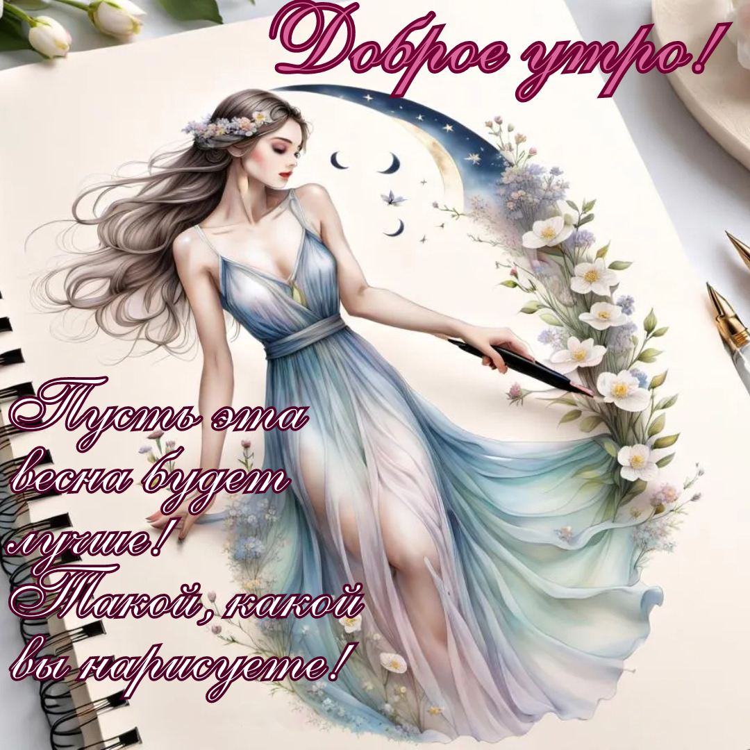 Открытка с добрым весенним утром.
