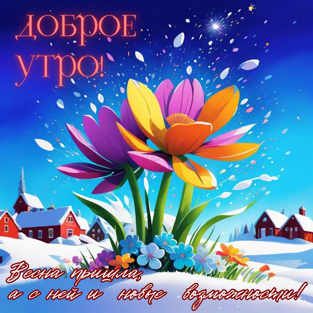 Открытка с добрым весенним утром.
