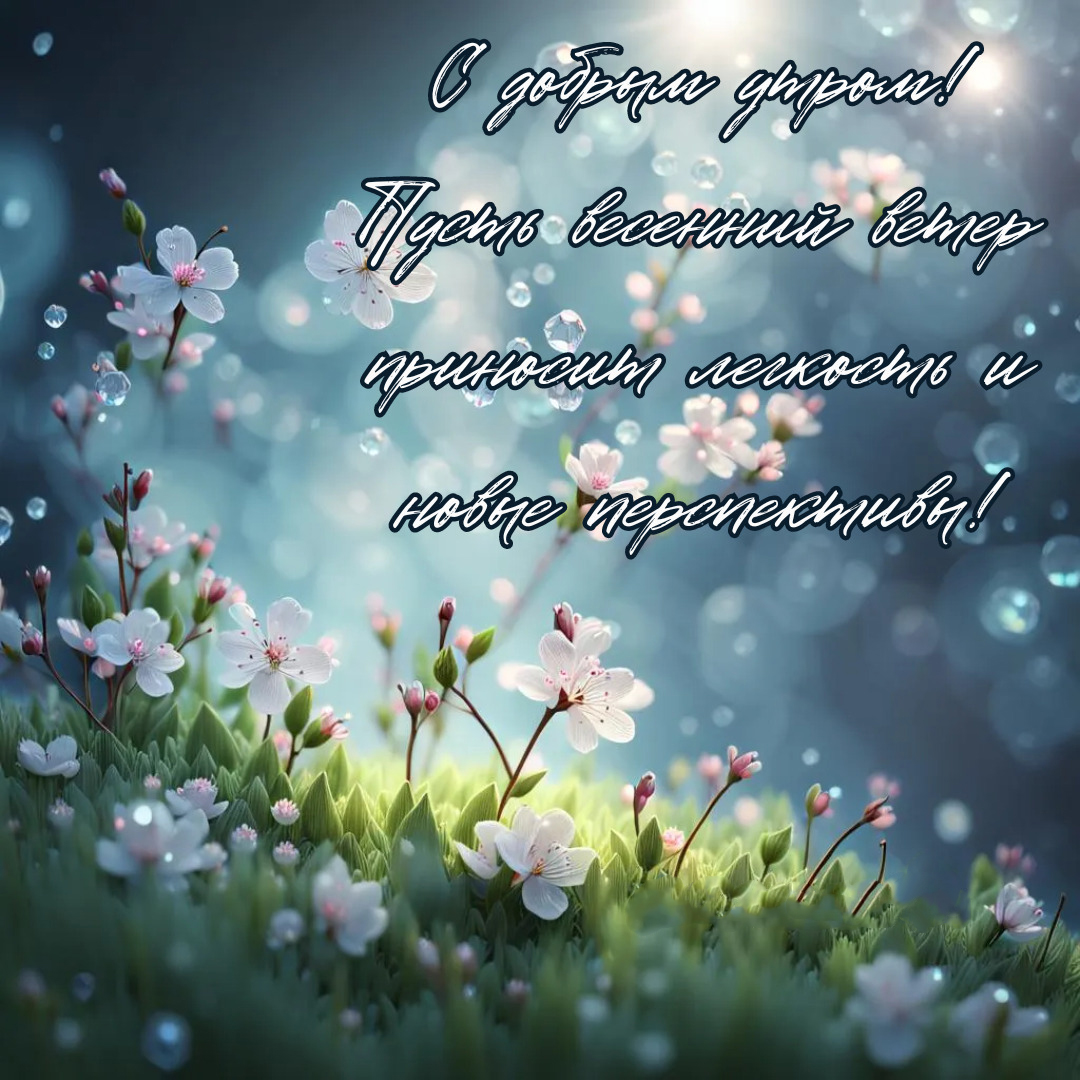 Открытка с добрым весенним утром.