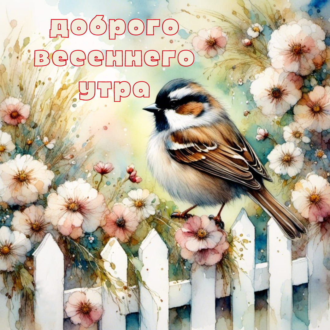Открытка с добрым весенним утром.