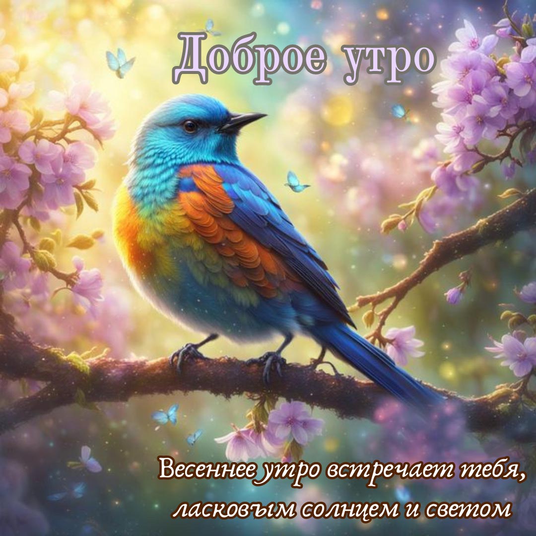 Открытка с добрым весенним утром.