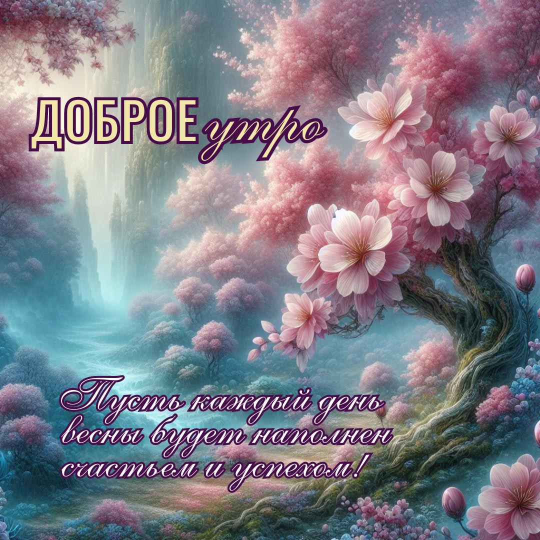 Открытка с добрым весенним утром.
