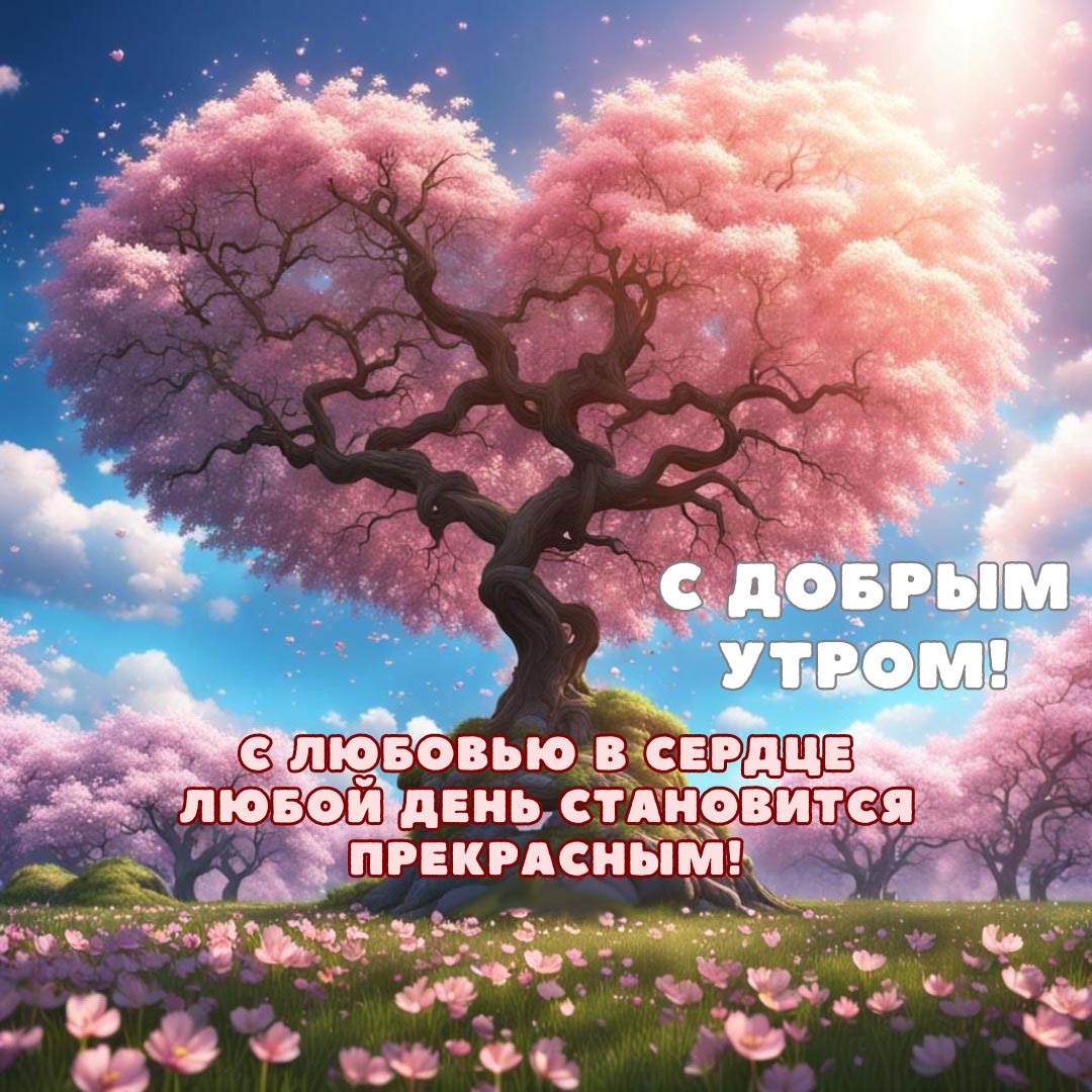 Открытка с добрым весенним утром.