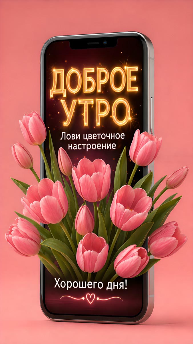 Открытка с добрым весенним утром.