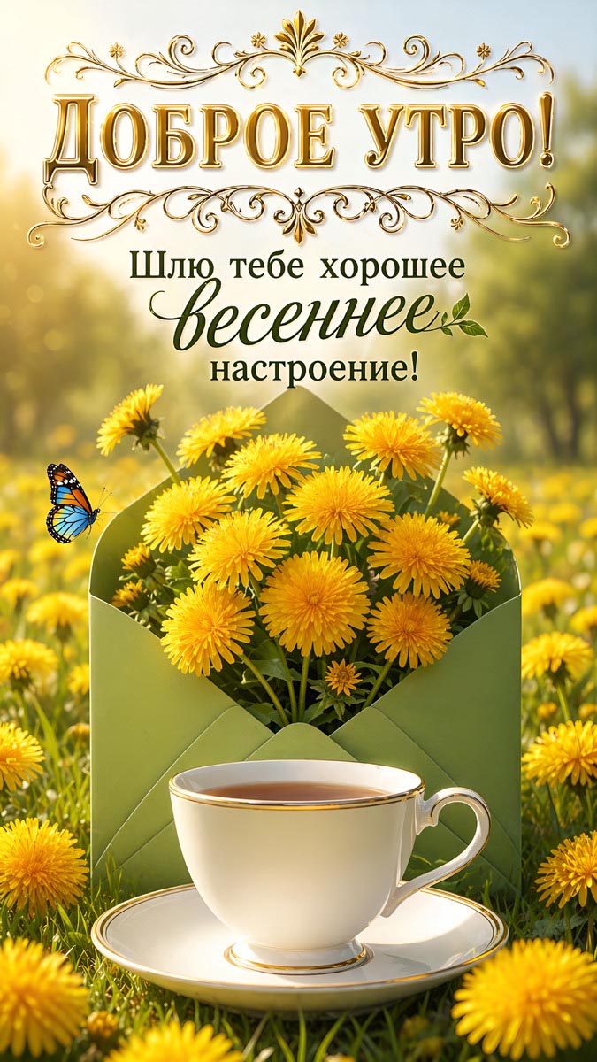 Открытка с добрым весенним утром.