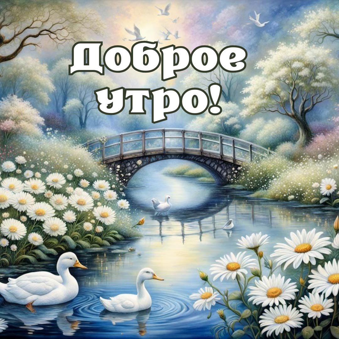 Открытка с добрым летним утром.