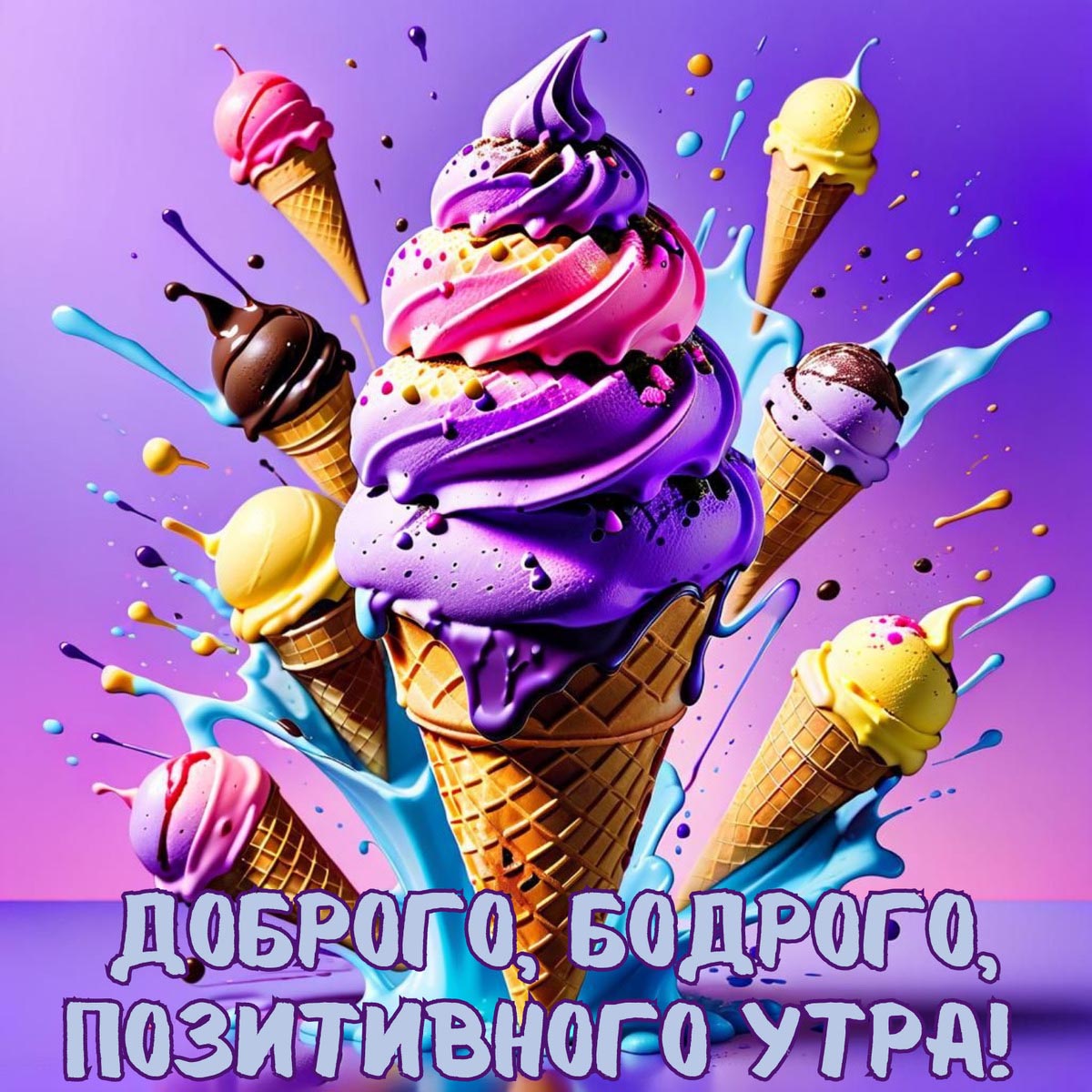 Открытка с добрым летним утром.