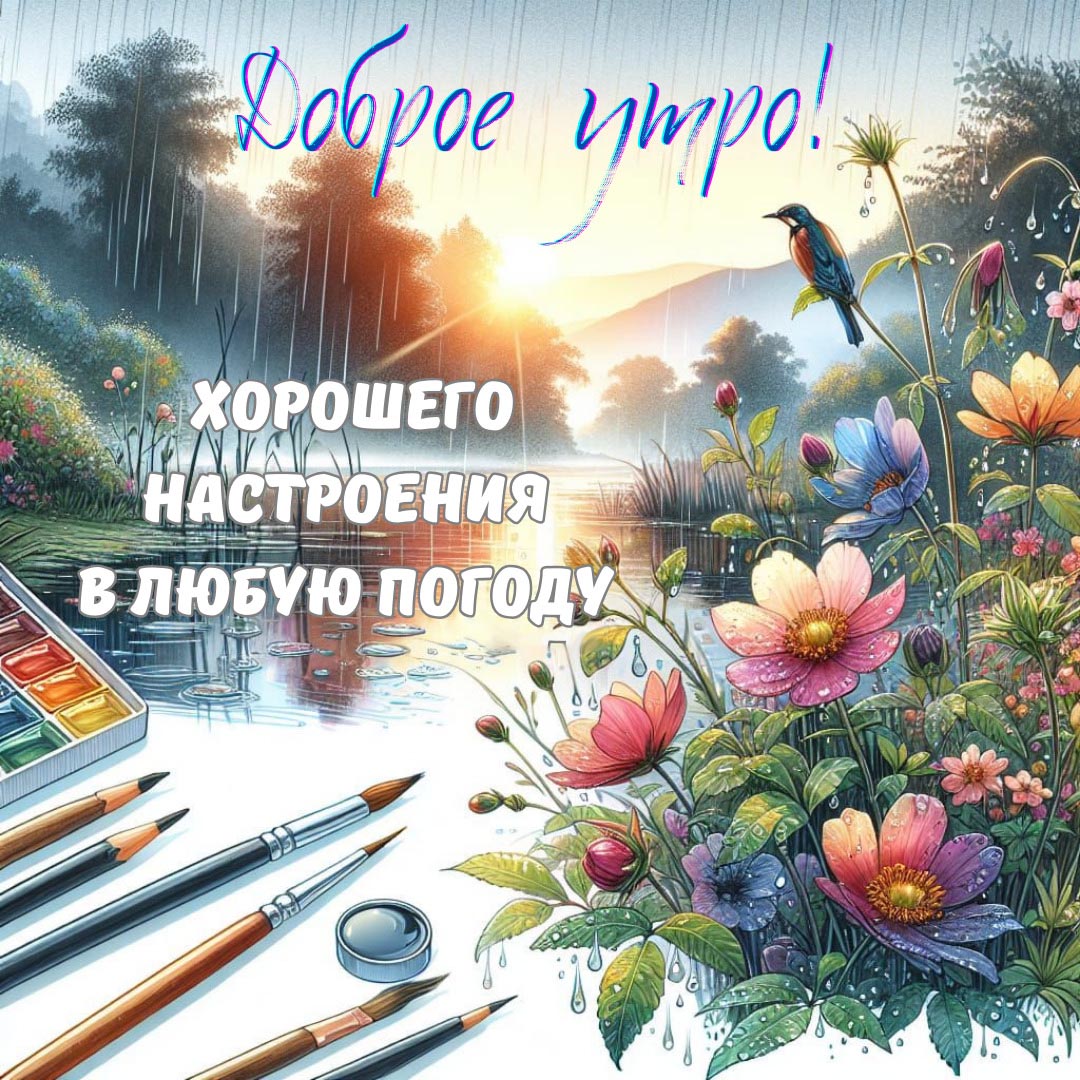 Открытка с добрым летним утром.